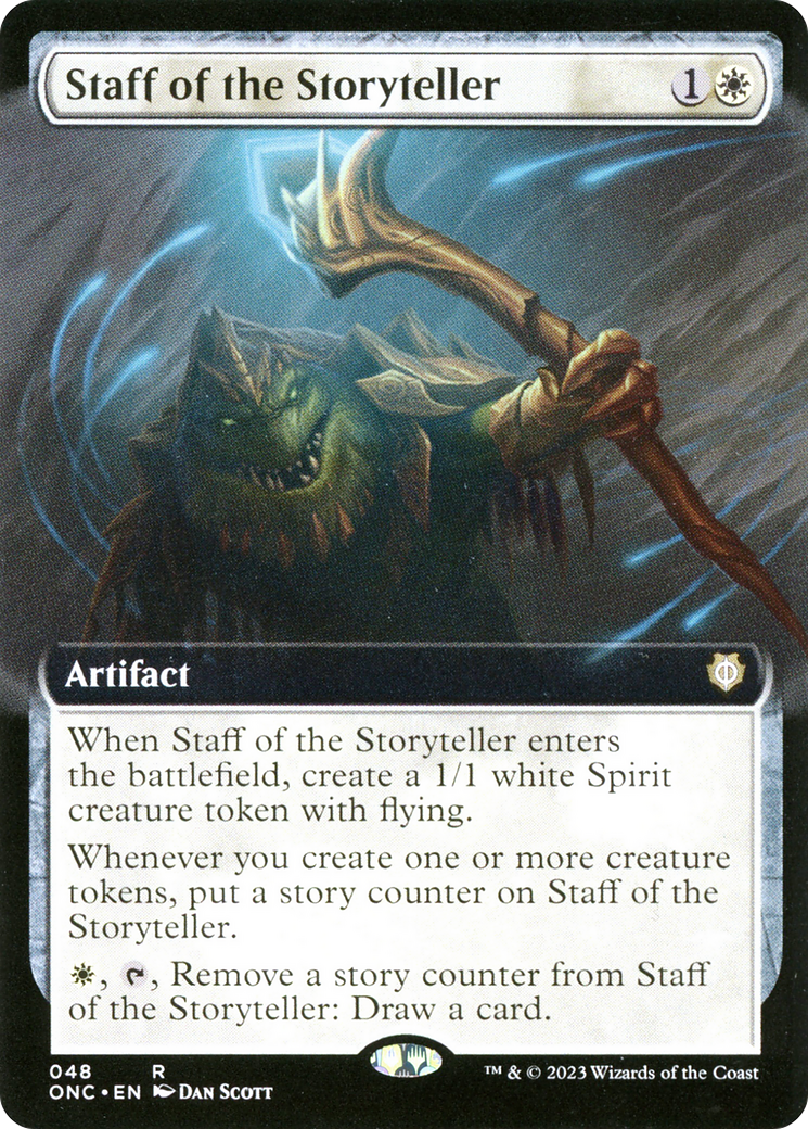 {R} Staff of the Storyteller (Extended Art) [Phyrexia: All Will Be One Commander][ONC 048]