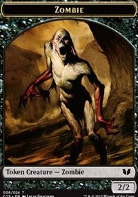 {T} Zombie // Spirit (022) Double-Sided Token [Commander 2015 Tokens][TC15 008]