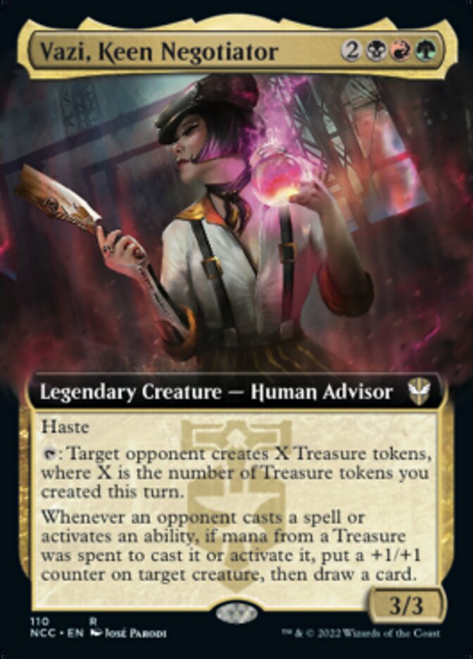 {R} Vazi, Keen Negotiator (Extended Art) [Streets of New Capenna Commander][NCC 110]