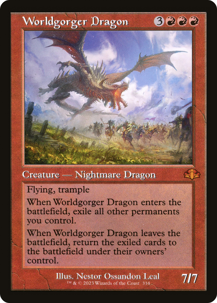 {R} Worldgorger Dragon (Retro) [Dominaria Remastered][DMR 334]