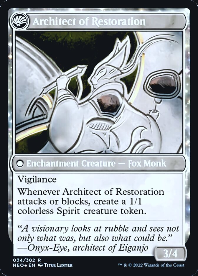 {R} The Restoration of Eiganjo // Architect of Restoration [Kamigawa: Neon Dynasty Prerelease Promos][PR NEO 034]