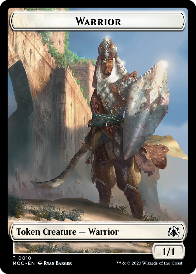 {T} Warrior // Elspeth, Sun's Champion Emblem Double-Sided Token [March of the Machine Commander Tokens][TMOC 010]