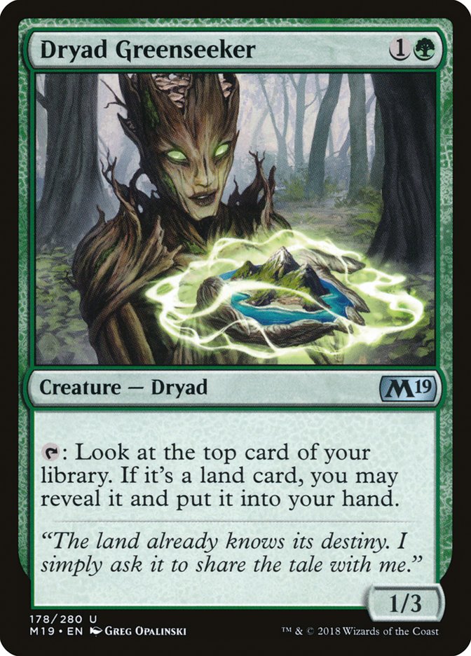 {C} Dryad Greenseeker [Core Set 2019][M19 178]