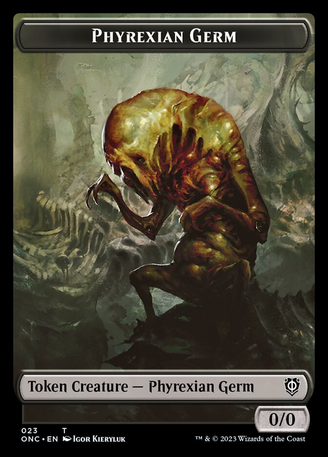 {T} Phyrexian Mite (011) // Phyrexian Germ Double-Sided Token [Phyrexia: All Will Be One Commander Tokens][TONC 11//23]