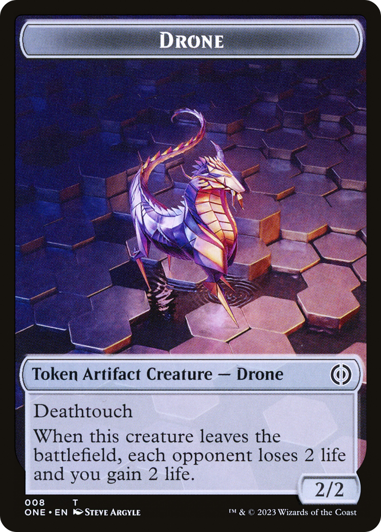 {T} Phyrexian Goblin // Drone Double-Sided Token [Phyrexia: All Will Be One Tokens][TONE 3//8]