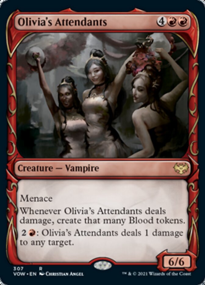 {R} Olivia's Attendants (Showcase Fang Frame) [Innistrad: Crimson Vow][VOW 307]