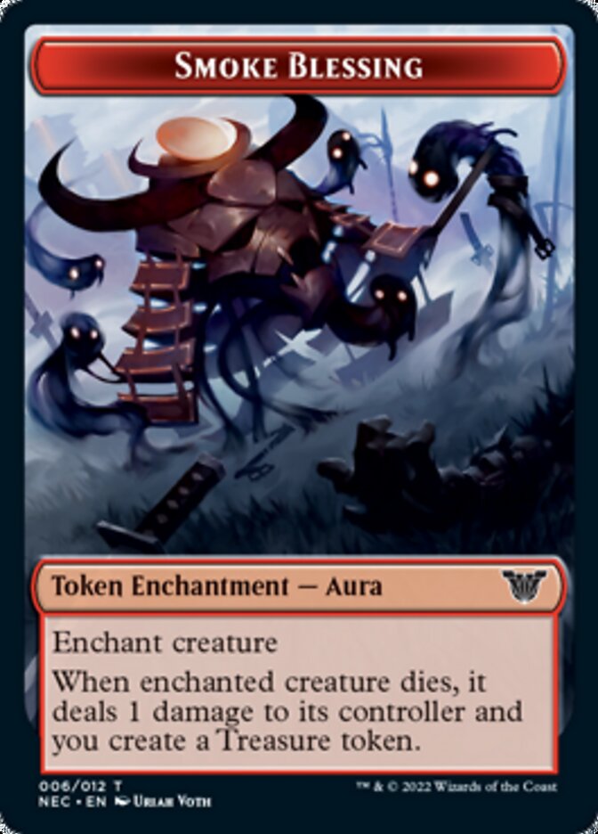 {T} Smoke Blessing // Treasure Double-sided Token [Kamigawa: Neon Dynasty Commander Tokens][TNEC 006]