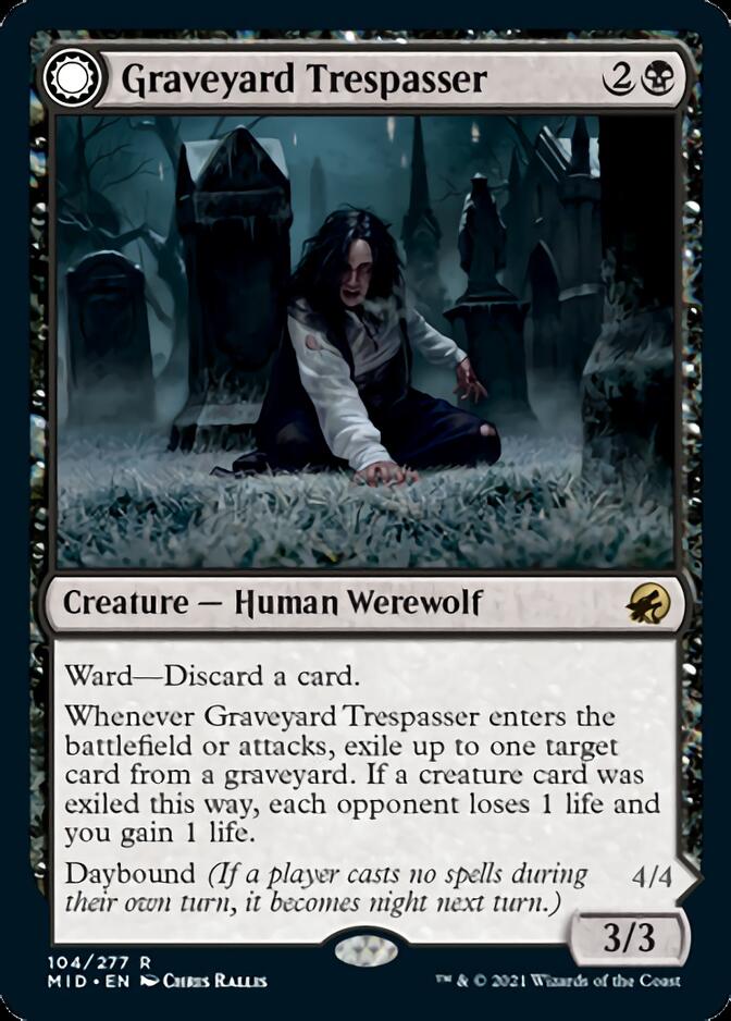 {R} Graveyard Trespasser // Graveyard Glutton [Innistrad: Midnight Hunt][MID 104]