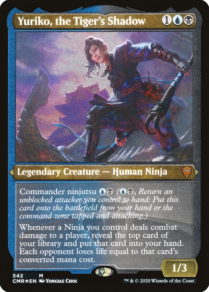 {R} Yuriko, the Tiger's Shadow (Etched) [Commander Legends][CMR 542]