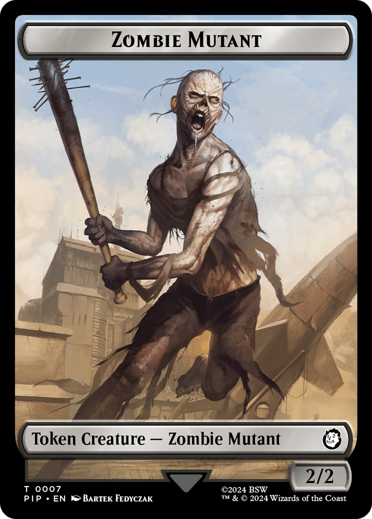 {T} Zombie Mutant // Clue Double-Sided Token [Fallout Tokens][TPIP 7//11]