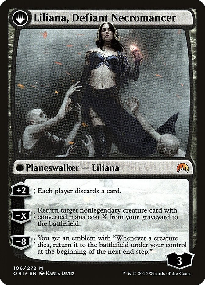 {R} Liliana, Heretical Healer // Liliana, Defiant Necromancer [Magic Origins Prerelease Promos][PR ORI 106]