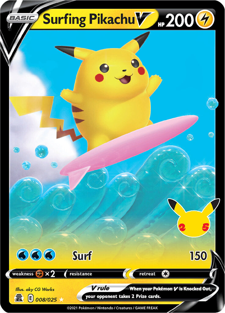 [PKM-R] Surfing Pikachu V (008/025) [Celebrations: 25th Anniversary]