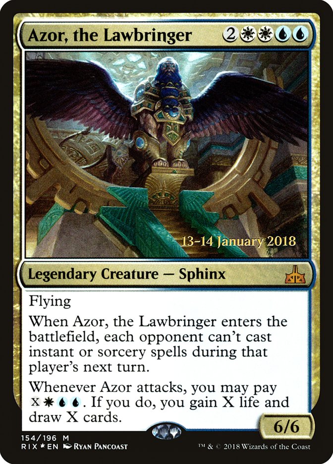 {R} Azor, the Lawbringer [Rivals of Ixalan Prerelease Promos][PR RIX 154]