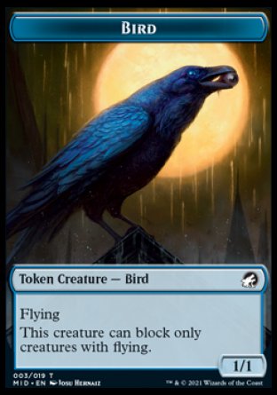 {T} Zombie (005) // Bird Double-sided Token [Innistrad: Midnight Hunt Tokens][TMID 005]