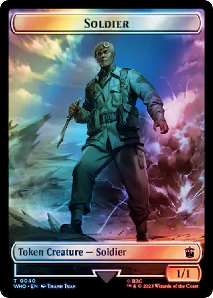 {T} Soldier // Treasure (0060) Double-Sided Token (Surge Foil) [Doctor Who Tokens][TWHO 40//60]