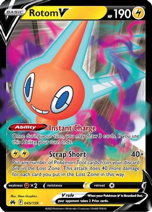 [PKM-R] Rotom V (045/159) [Sword & Shield: Crown Zenith]