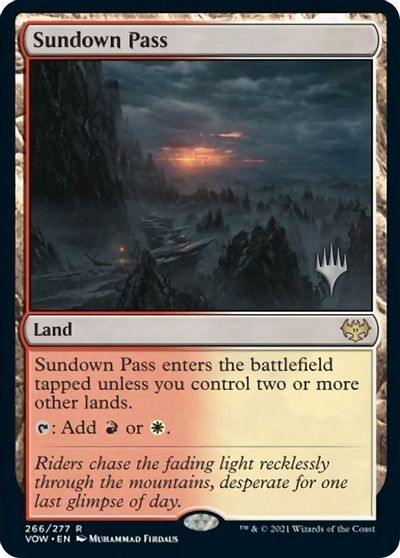 {R} Sundown Pass (Promo Pack) [Innistrad: Crimson Vow Promo Pack][PP VOW 266]