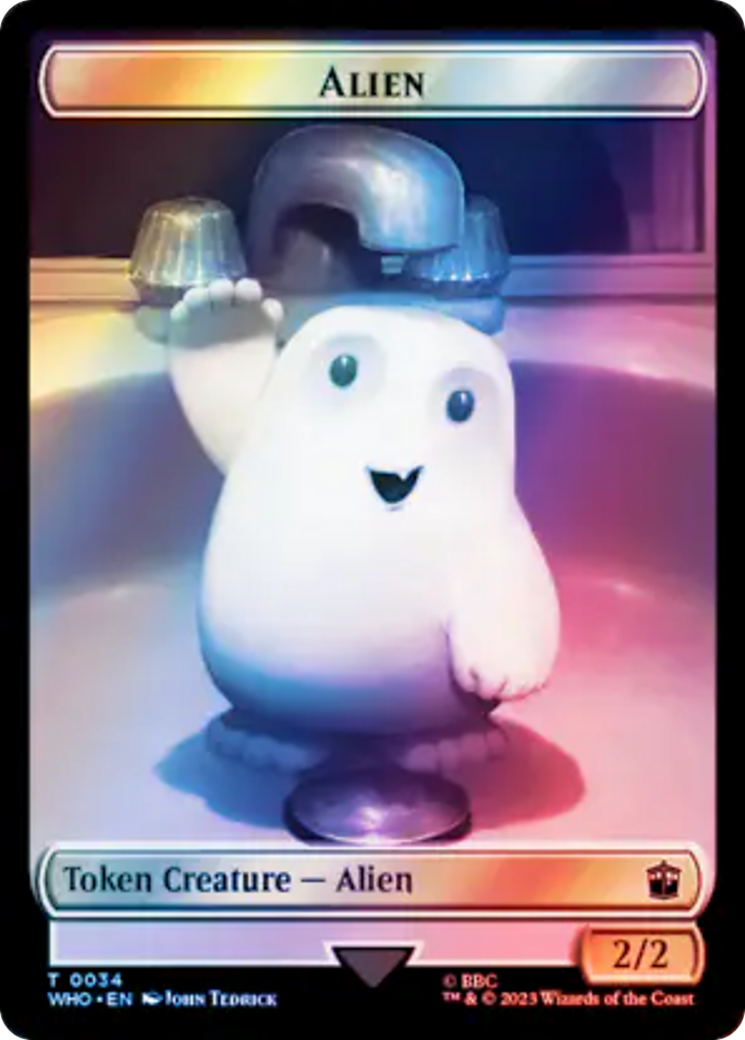 {T} Alien // Clue (0053) Double-Sided Token (Surge Foil) [Doctor Who Tokens][TWHO 34//53]