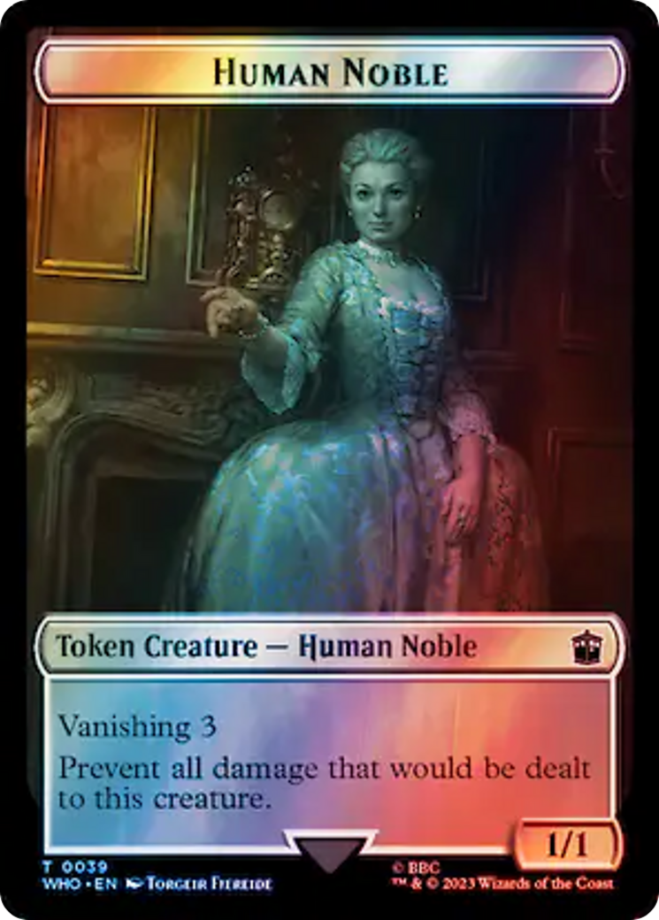 {T} Human Noble // Beast Double-Sided Token (Surge Foil) [Doctor Who Tokens][TWHO 39//49]