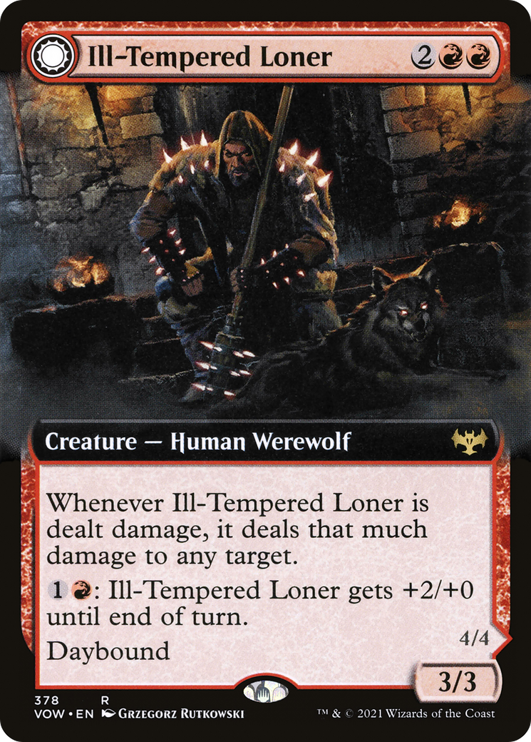 {R} Ill-Tempered Loner // Howlpack Avenger (Extended Art) [Innistrad: Crimson Vow][VOW 378]