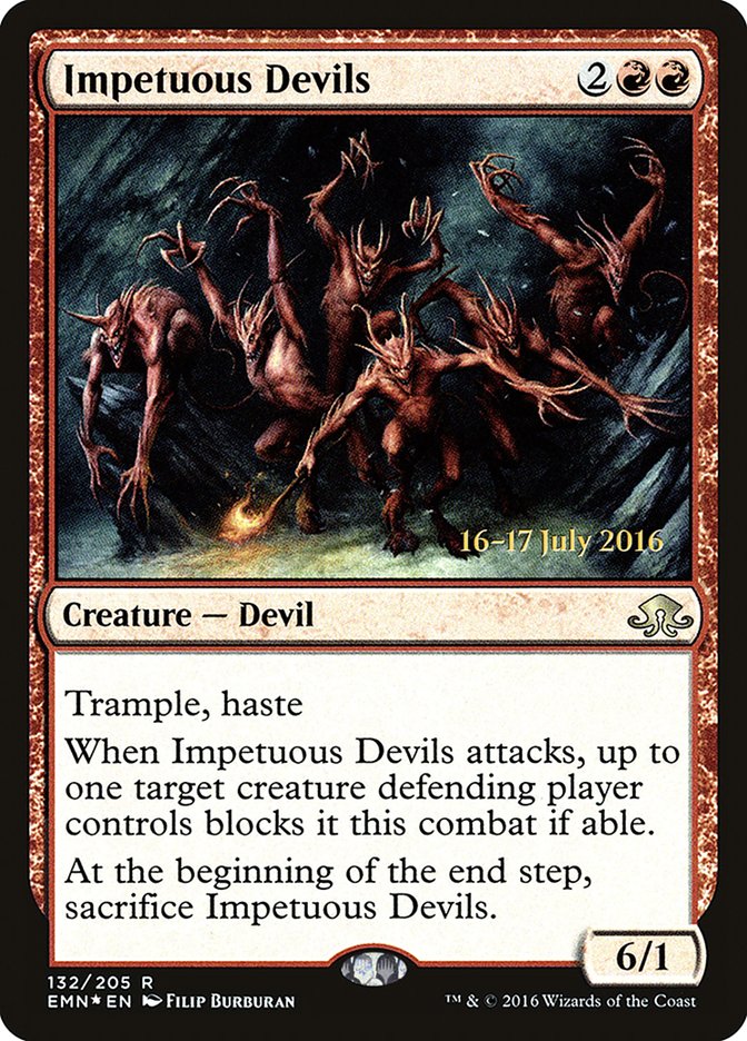 {R} Impetuous Devils [Eldritch Moon Prerelease Promos][PR EMN 132]