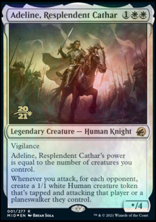 {R} Adeline, Resplendent Cathar [Innistrad: Midnight Hunt Prerelease Promos][PR MID 001]