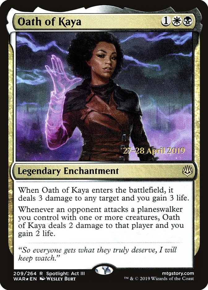 {R} Oath of Kaya [War of the Spark Prerelease Promos][PR WAR 209]