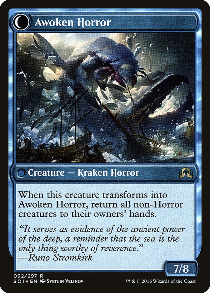 {R} Thing in the Ice // Awoken Horror [Shadows over Innistrad Prerelease Promos][PR SOI 092]