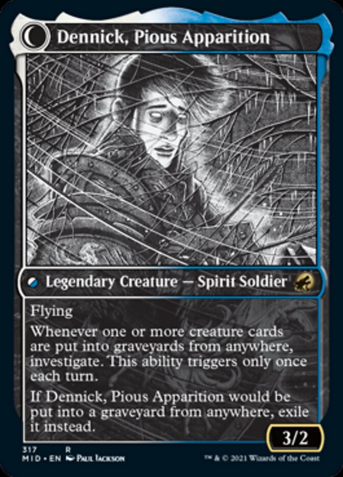 {R} Dennick, Pious Apprentice // Dennick, Pious Apparition (Showcase Eternal Night) [Innistrad: Midnight Hunt][MID 317]