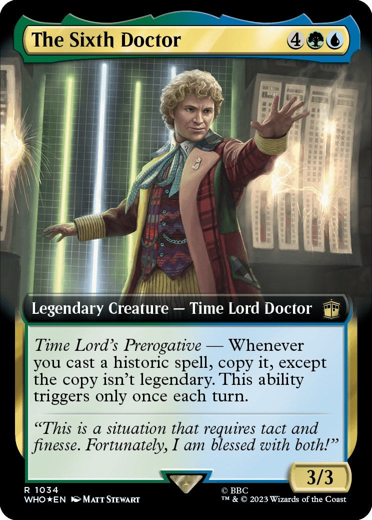 {R} The Sixth Doctor (Extended Art) (Surge Foil) [Doctor Who][WHO 1034]