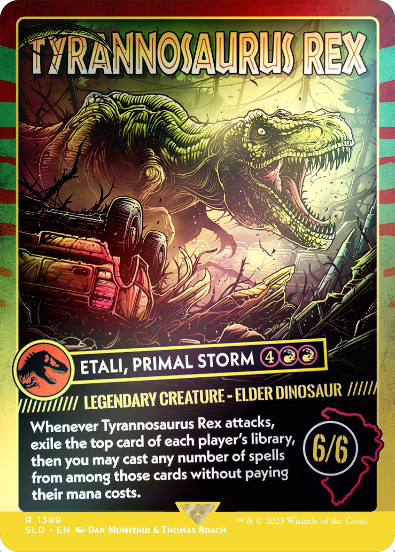 {R} Tyrannosaurus Rex - Etali, Primal Storm (Rainbow Foil) [Secret Lair Drop Series][RBF SLD 1389]