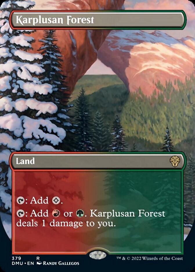 {@R} Karplusan Forest (Borderless Alternate Art) [Dominaria United][DMU 379]