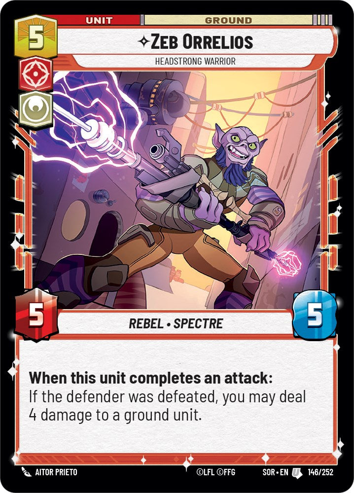 {SW-C} Zeb Orrelios - Headstrong Warrior (146/252) [Spark of Rebellion]