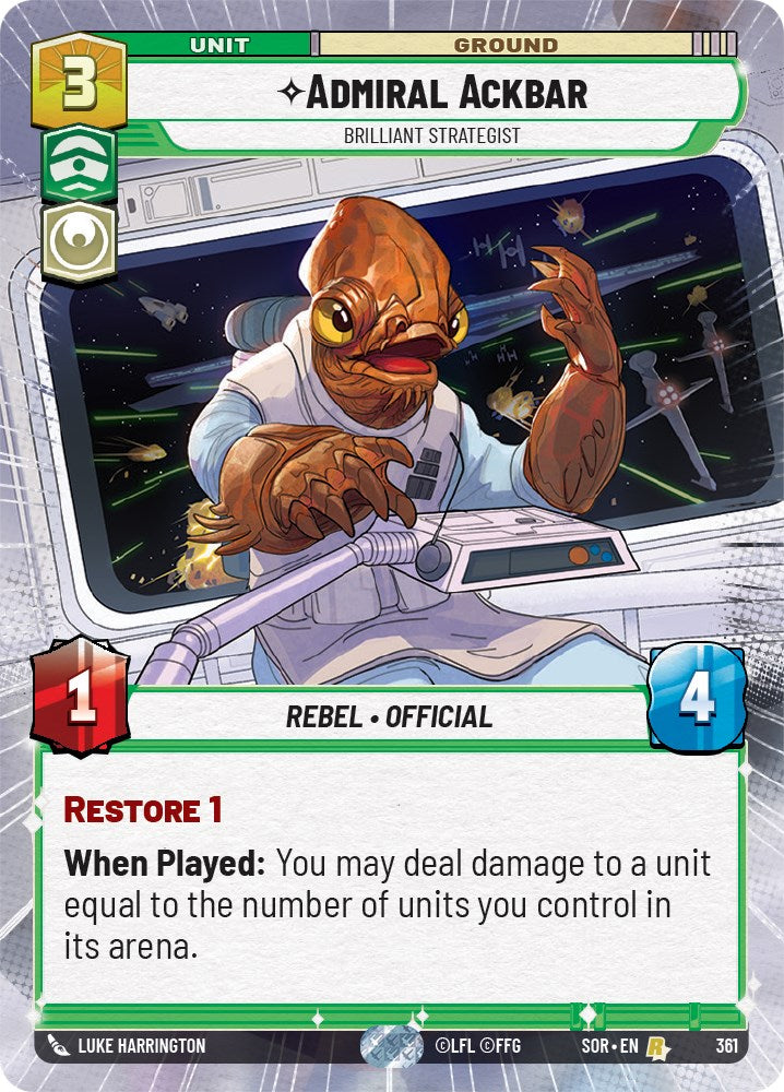 {SW-R} Admiral Ackbar - Brilliant Strategist (Hyperspace) (361) [Spark of Rebellion]