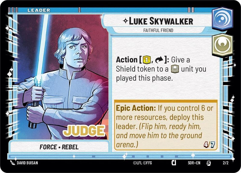 {SW-L} Luke Skywalker - Faithful Friend (Judge Promo) (002/002) [Spark of Rebellion Promos]