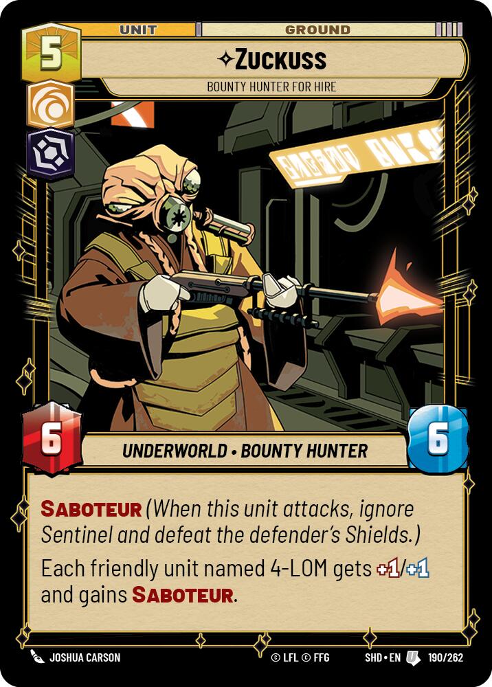 {SW-C} Zuckuss - Bounty Hunter for Hire (190/262) [Shadows of the Galaxy]