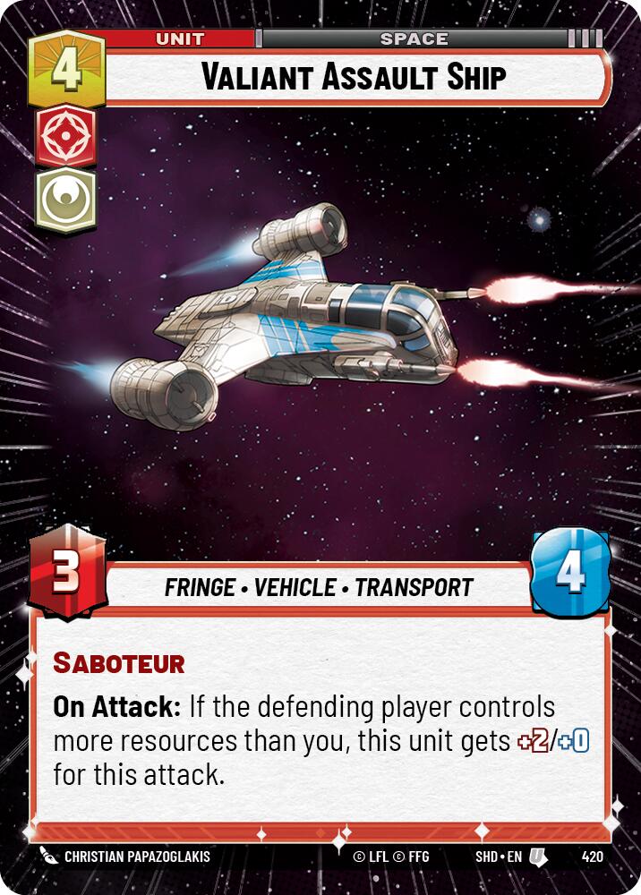 {SW-C} Valiant Assault Ship (Hyperspace) (420) [Shadows of the Galaxy]