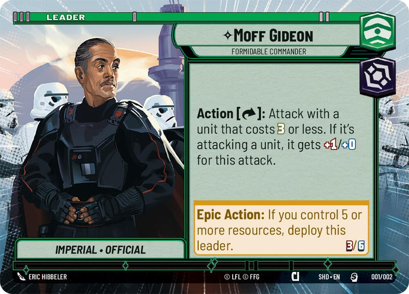 {SW-L} Moff Gideon - Formidable Commander (Hyperspace) (Prerelease Promos) (001/002) [Shadows of the Galaxy Promos]