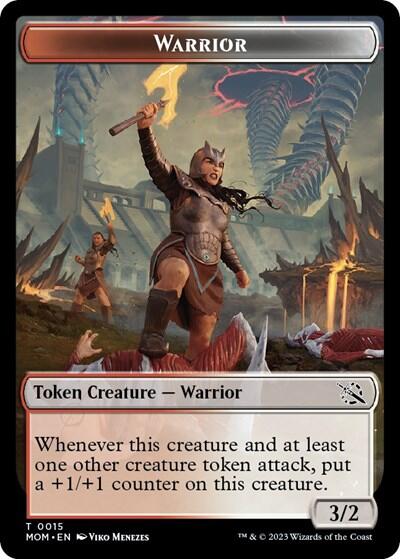 {T} Warrior // Phyrexian Hydra (0012) Double-Sided Token [March of the Machine Tokens][TMOM 15//12]