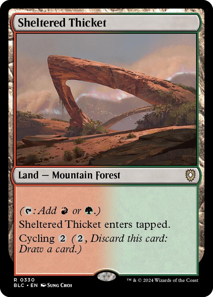 {R} Sheltered Thicket [Bloomburrow Commander][BLC 330]