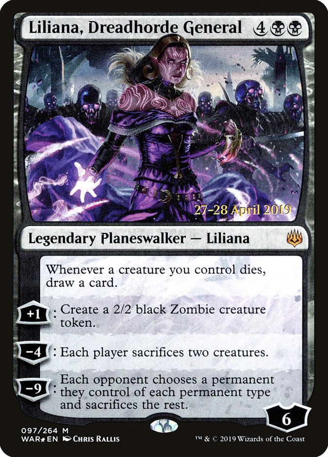 {R} Liliana, Dreadhorde General [War of the Spark Prerelease Promos][PR WAR 097]