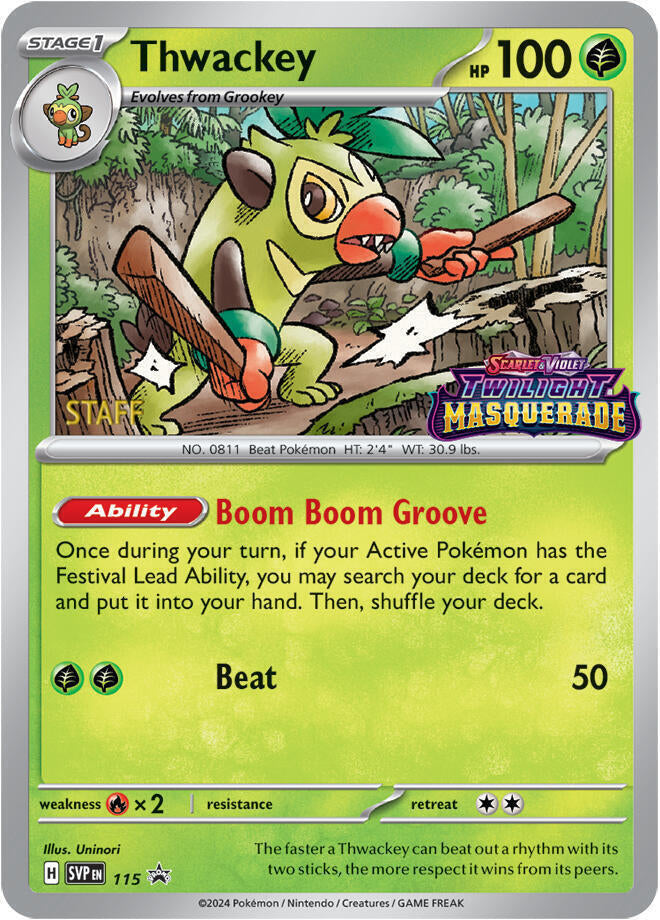 [PKM-R] Thwackey (115) (Staff) [Scarlet & Violet: Black Star Promos]