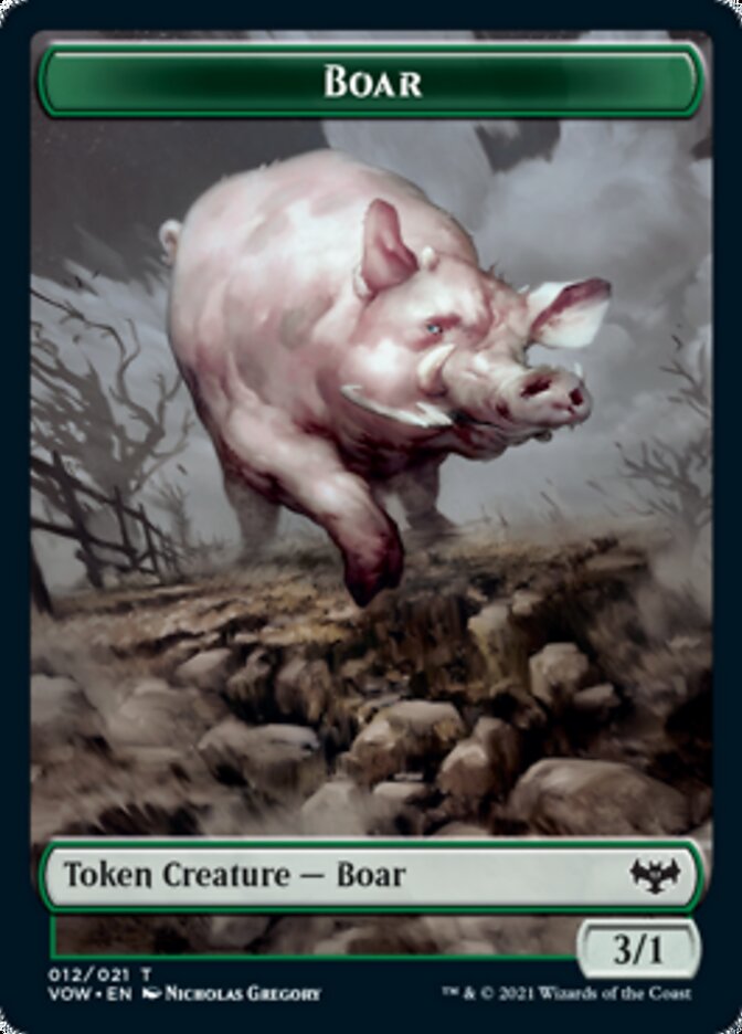 {T} Zombie (008) // Boar Double-sided Token [Innistrad: Crimson Vow Tokens][TVOW 008]