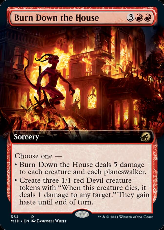 {R} Burn Down the House (Extended Art) [Innistrad: Midnight Hunt][MID 352]