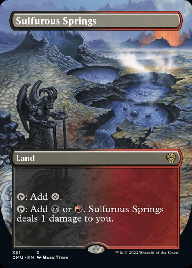 {@R} Sulfurous Springs (Borderless Alternate Art) [Dominaria United][DMU 381]