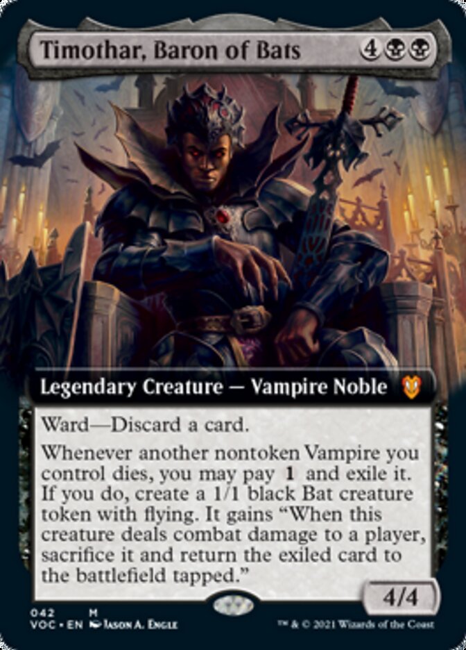 {R} Timothar, Baron of Bats (Extended Art) [Innistrad: Crimson Vow Commander][VOC 042]