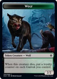 {T} Wolf // Food (17) Double-sided Token [Throne of Eldraine Tokens][TELD 014]