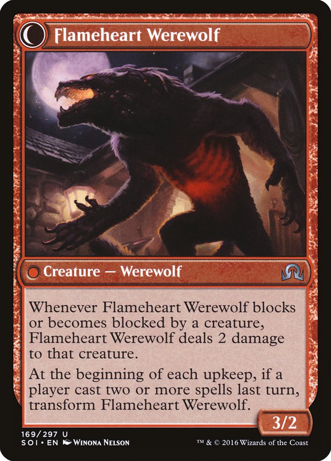 {C} Kessig Forgemaster // Flameheart Werewolf [Shadows over Innistrad][SOI 169]