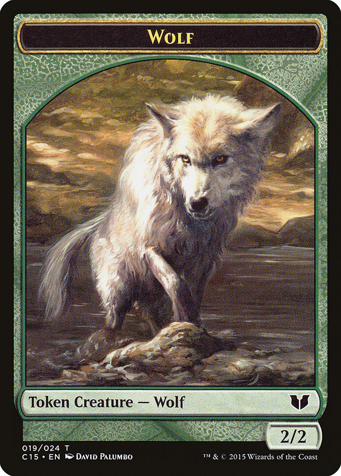 {T} Wolf // Zombie Double-Sided Token [Commander 2015 Tokens][TC15 019]