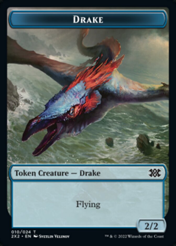 {T} Drake // Phyrexian Golem Double-sided Token [Double Masters 2022 Tokens][T2X2 10//21]